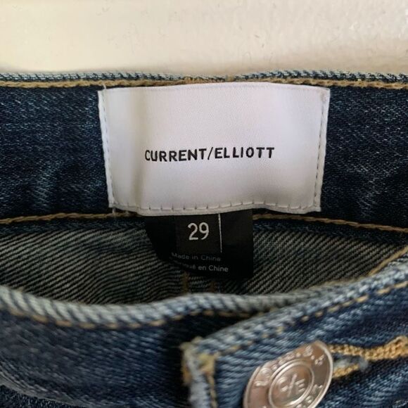 Current Elliott The Exposed Fly Vintage Crop Jean Fray Hem in Bermuda - Picture 7 of 12